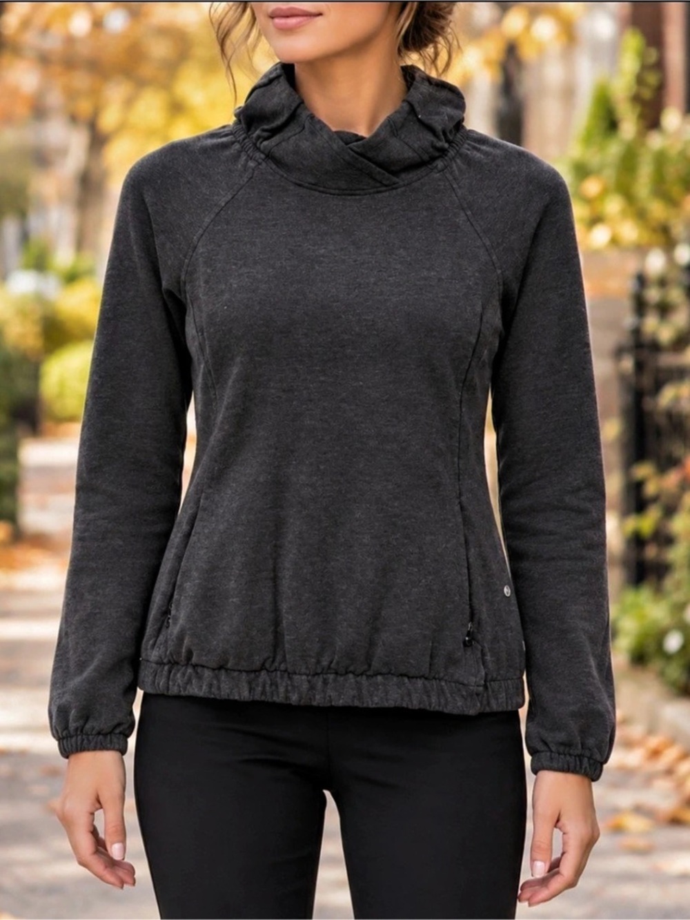 Lululemon After All Pullover Heathered Black | Size 2